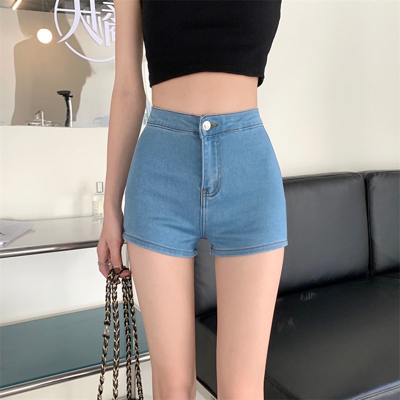 Quần short nữ jean lưng cao ZENA dáng ôm cao cấp Q819