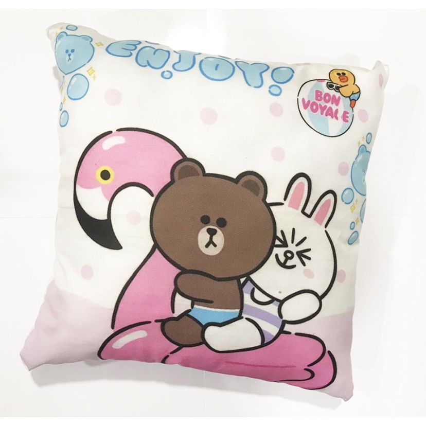 Gối gấu brown thỏ cony vịt sally VGI4 gối in 2 mặt Gối Tựa lưng Sofa Gối vuông Gối Trang Trí vải canvas 45x45cm