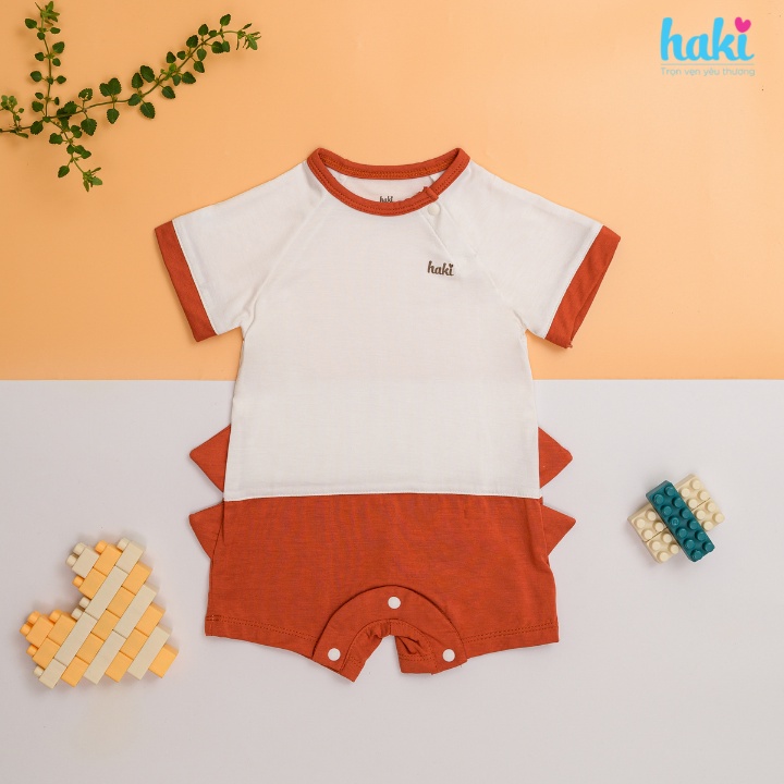 Bộ body đùi cộc tay phối màu chất liệu Bamboo (vải sợi tre) cao cấp siêu mềm mịn cho bé Haki BB047