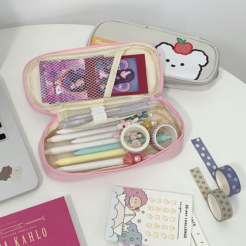 Túi Đựng Bút Bằng Vải Canvas Cỡ Lớn In Hình Động Vật Hoạt Hình Dễ Thương Dành Cho Nữ Sinh | BigBuy360 - bigbuy360.vn