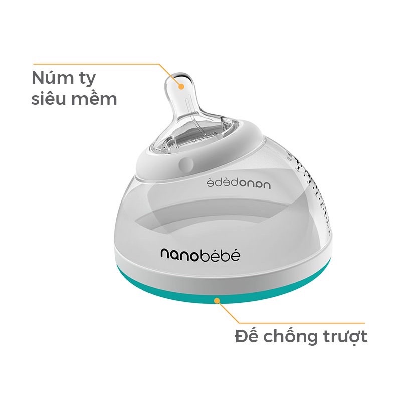 Bình sữa Nanobebe 150ml,240ml không chứa BPA hình bầu ngực mẹ bình sữa cho bé Nanobebe - KONNI39