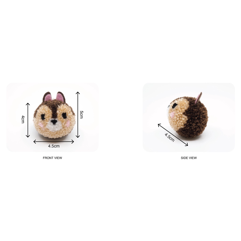 Bông Tai Handmade Sóc Chuột Chip & Dale - Tsum Tsum - Móc Khóa Pompom