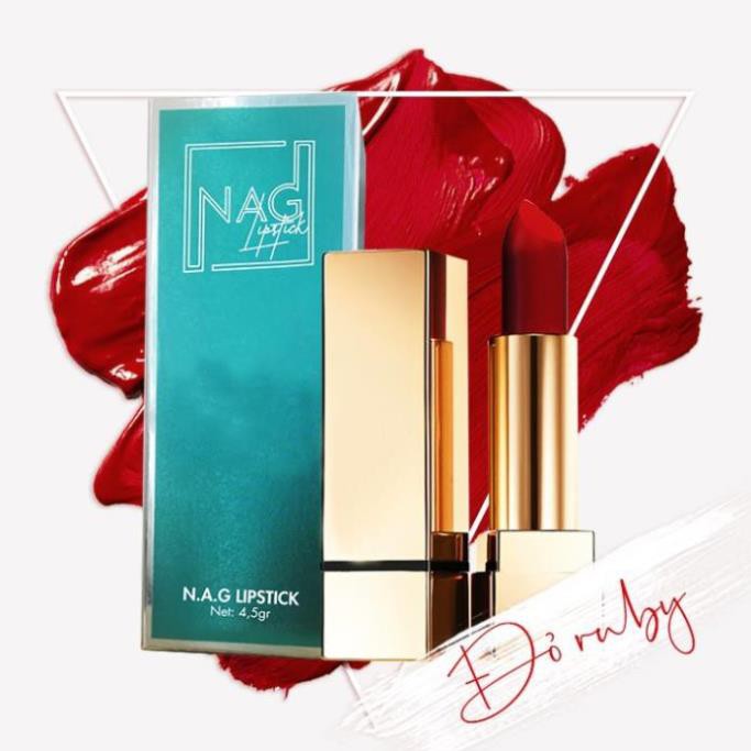 Son lì N.A.G Lipstick đỏ cam Ruby dưỡng môi mềm quyến rũ - NAG Beauty