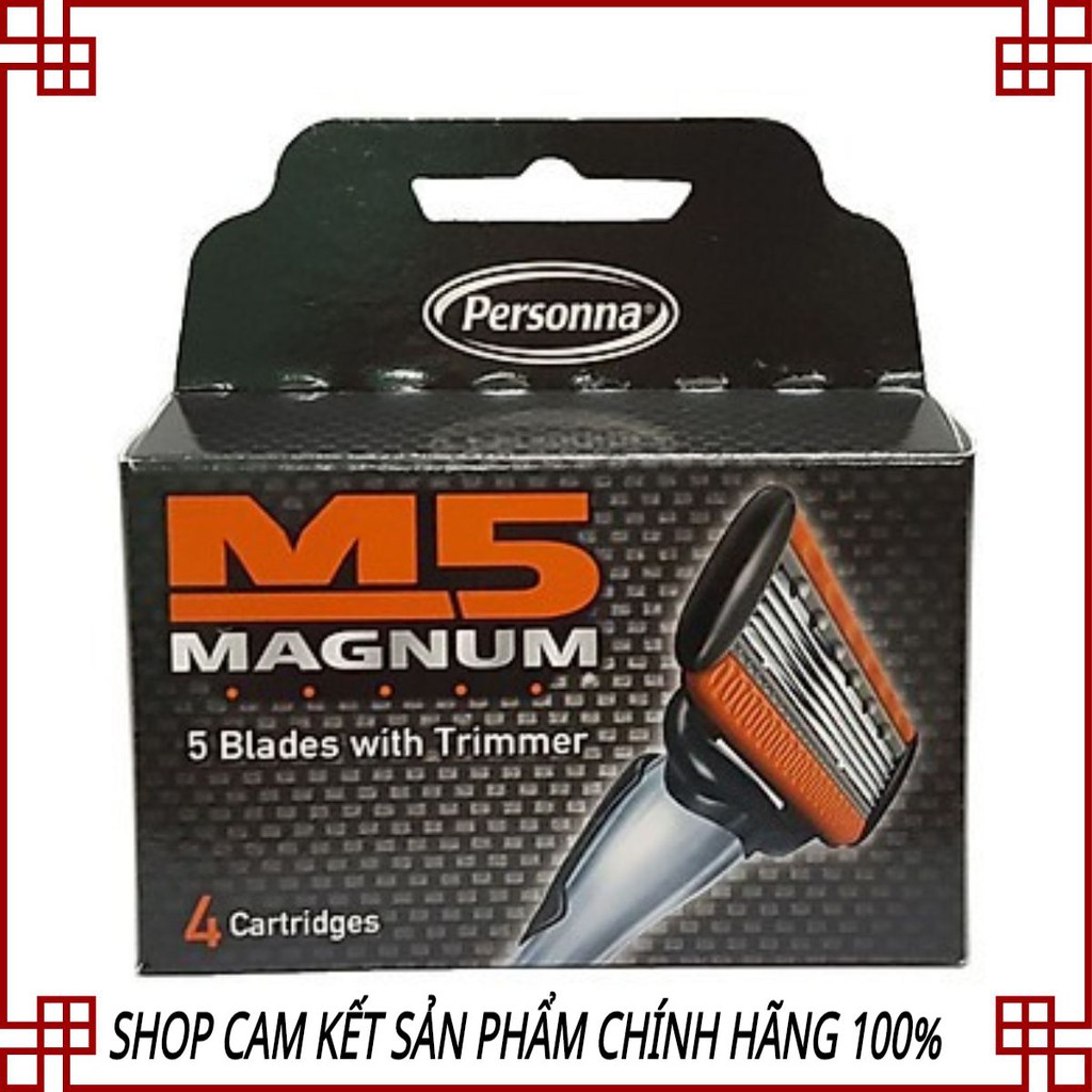 Hộp 4 lưỡi dao cạo râu M5 magnum (Hàng nhập khẩu Mỹ)