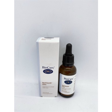 Kẽm nước BioCare Nutrisorb ZinC, Anh (30ml dạng giọt) tăng cường đề kháng cho trẻ sơ sinh từ 1 tháng tuổi