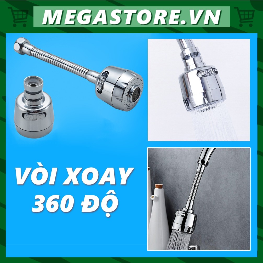 Vòi Xoay Tăng Áp 360 Độ Tặng Kèm Đầu Nối Megastore