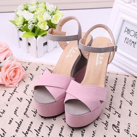 Dép Sandal Cao Gót Đế Xuồng Thời Trang Dành Cho Nữ