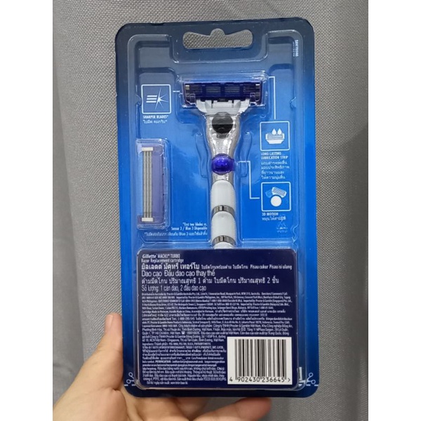 Dao cạo Gillette Mach 3 Turbo 3D 1 cán + 2 đầu lưỡi( xả kho sale mạnh)