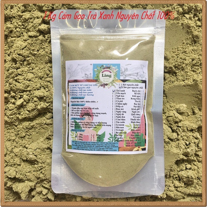 [Sỉ-Rẻ] Tinh Cám Gạo Trà Xanh 1 Ký nguyên chất thiên nhiên 100% có giấy VSATTP và ĐKKD dùng đa công dụng [Lẻ-Sỉ]