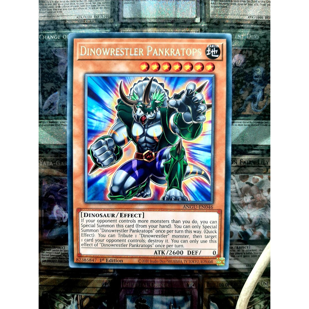 [ ĐỖ LẠC SHOP  ] THẺ BÀI YUGIOH MONSTER - Dinowrestler Pankratops - ANGU-EN046 - Rare 1st Edition