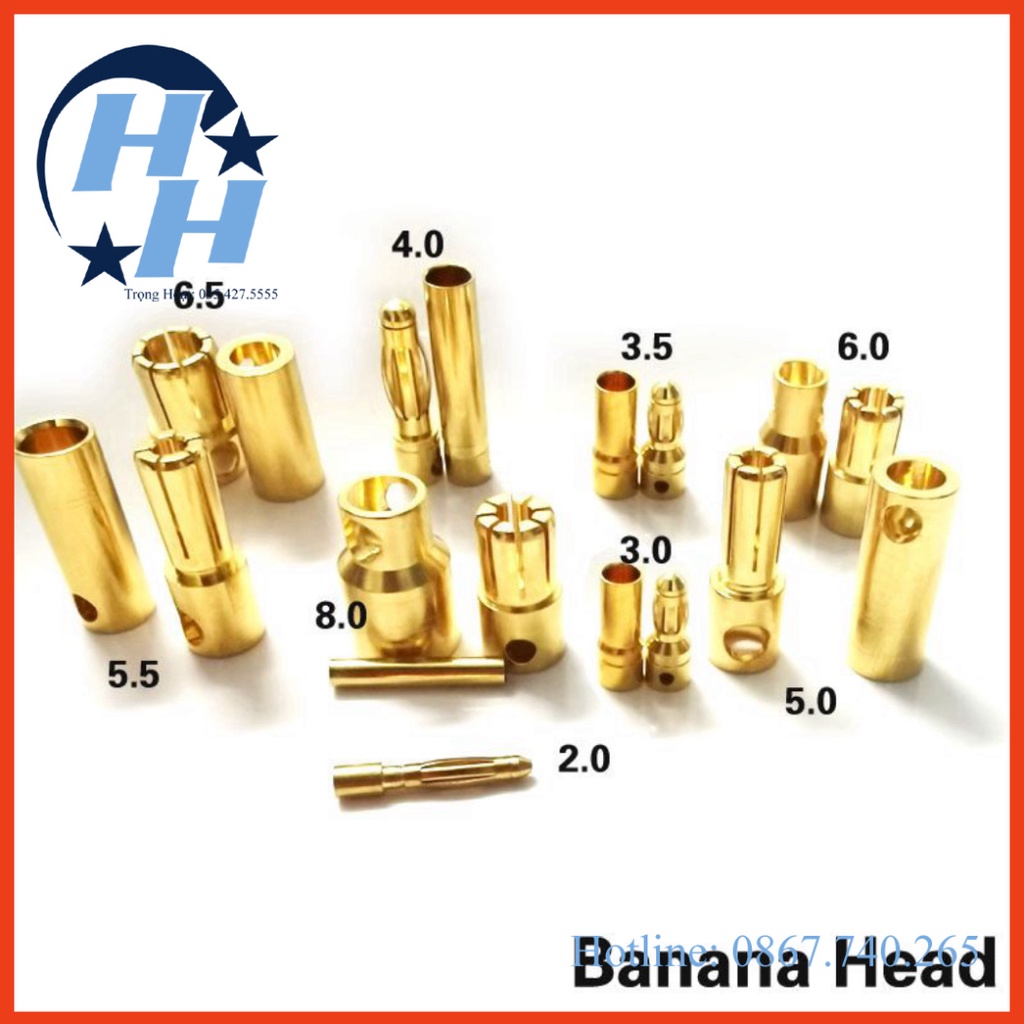 Jack chuối các loại 2.0- 8.0mm cho máy bay, tàu xe...