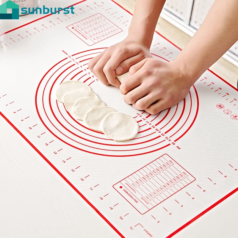 Thảm cuộn làm bánh bằng silicone chống dính kèm thang đo tiện dụng