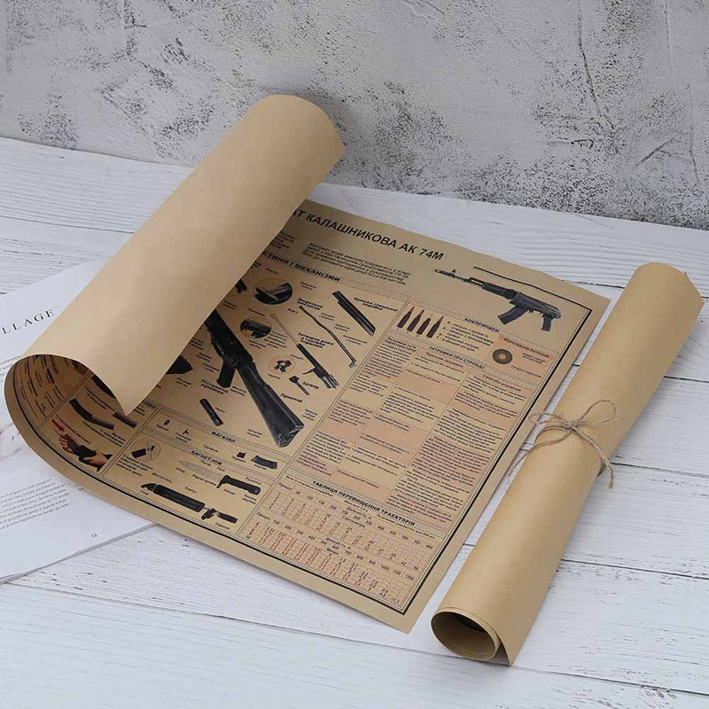 Poster Dán Tường Họa Tiết Súng Trường Dl Ak47 51x35.5cm Độc Đáo