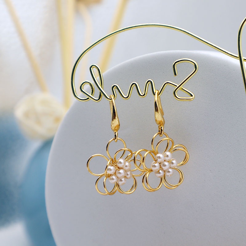 2pairs Bông tai dáng dài đính ngọc trai phong cách Nhật Hàn thời trang cho nữ