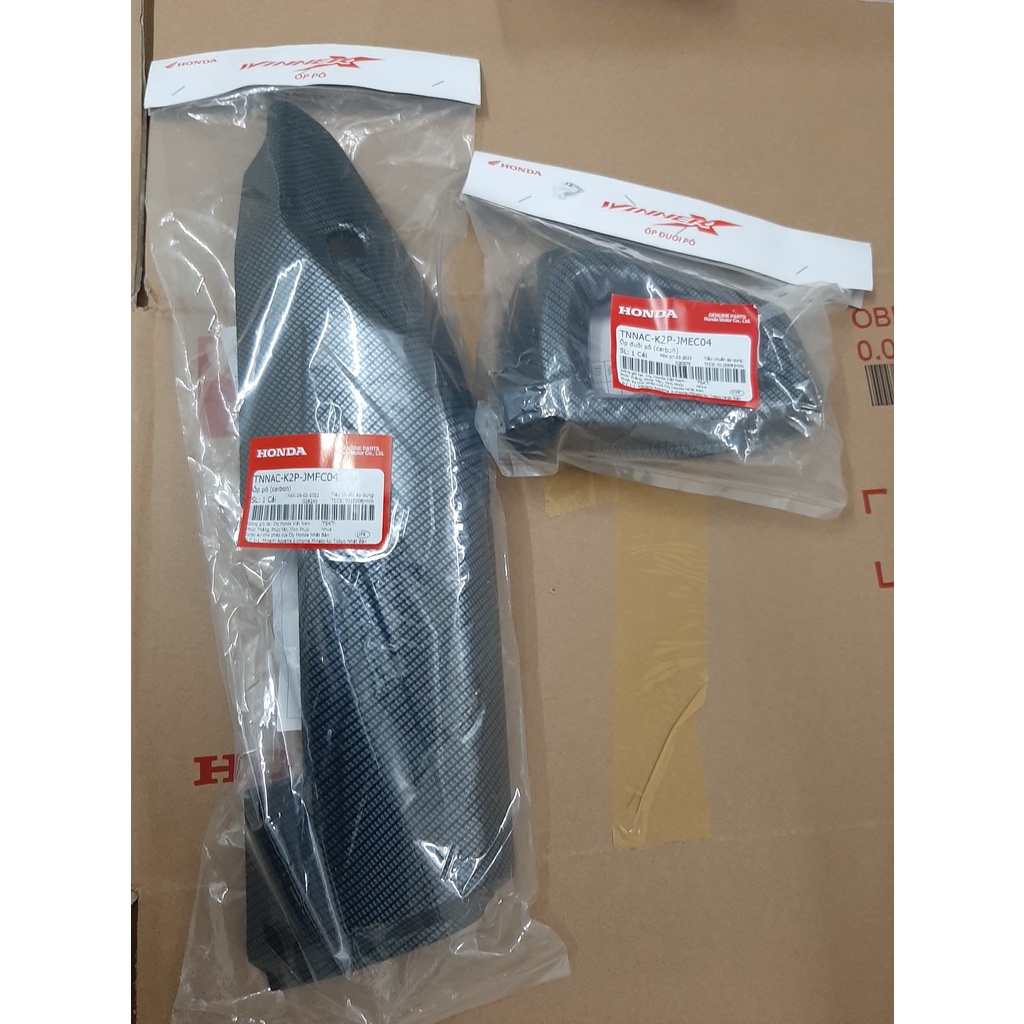 ốp bô ốp ống xả ốp đuôi bô winner x v3 cacbon honda