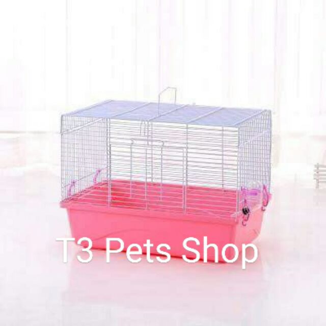 [ TẶNG NHÀTẮM ] Lồng lớn không phụ kiện đáy cao không văng cát cho hamster