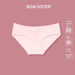 Quần lót thun lạnh phối ren màu trơn BOM SISTER Q0303