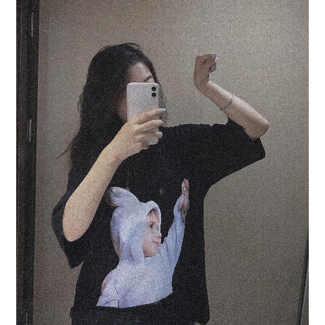 Áo thun ADLV tay ngắn chất cotton hoạ tiết in cho nam và nữ