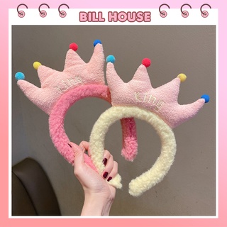 Băng đô rửa mặt hot trend bờm tóc vương miện phủ lông cực cute phong cách Hàn Quốc BOM03