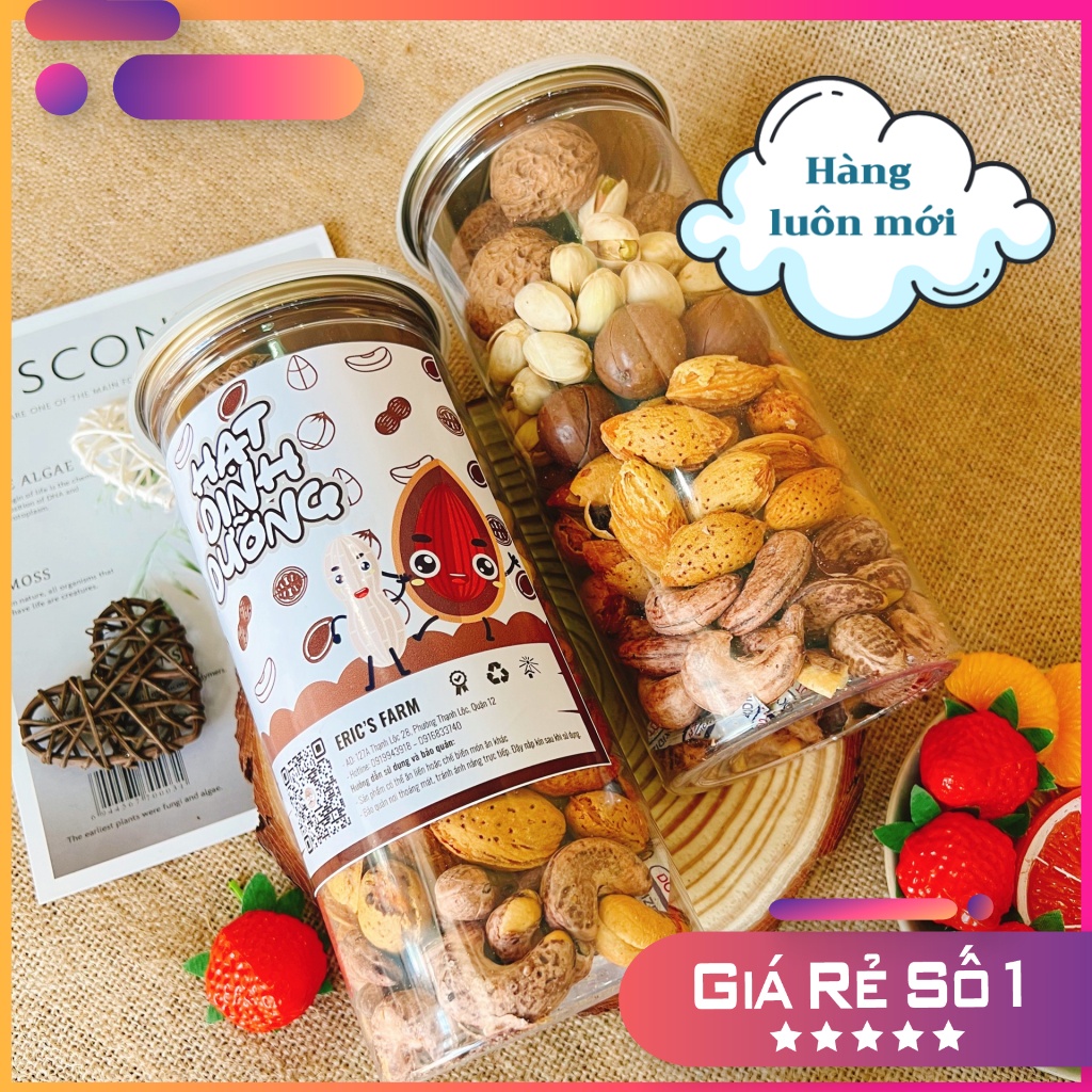 Hạt dinh dưỡng mix 5 loại Eric's Farm 500g (Macca, Dẻ cười, Óc chó, Hạnh nhân, Hạt điều).