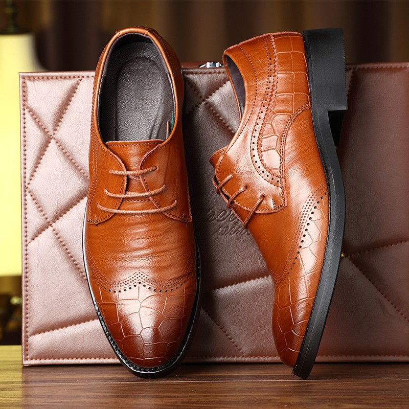 Thiết kế thời trang Đàn ông ăn mặc đẹp trai thoáng khí Kinh doanh chính thức Cá sấu Brogues Giày