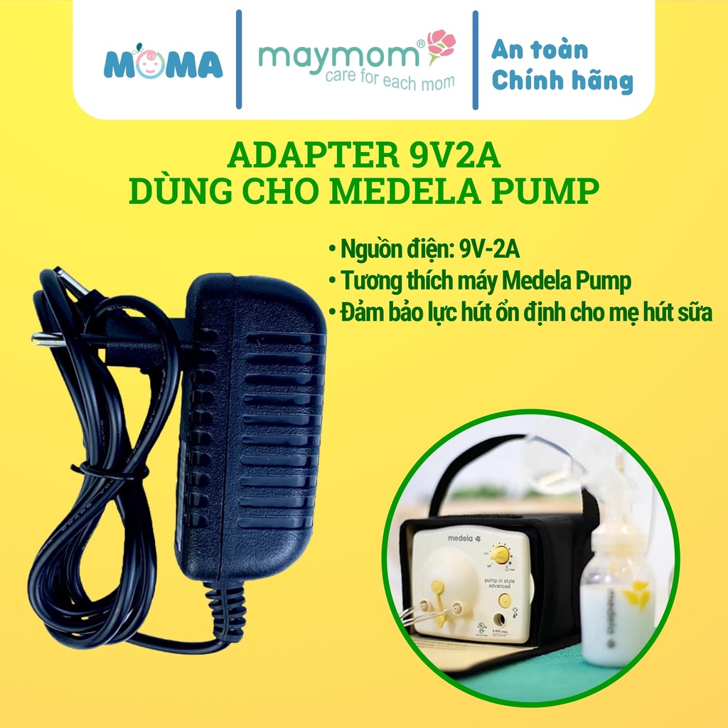 Sạc, adapter, cục nguồn thay thế dùng cho máy hút sữa điện đôi Medela Pump, adapter 9V2A bảo hành 6 tháng