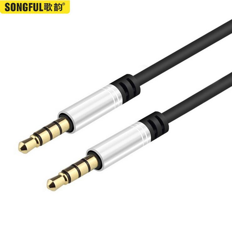 Dây cáp Audio AUX SONGFUL 3.5mm mạ vàngcao cấp dài 1.5 mét (đen)