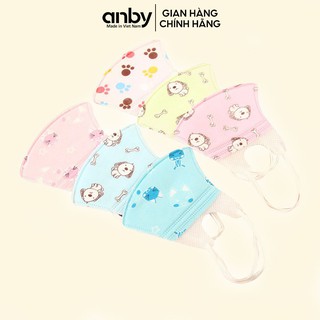 Set 5 khẩu trang giấy ANBY chống bụi in hình ngộ nghĩnh cho bé từ sơ sinh đến 6 tuổi