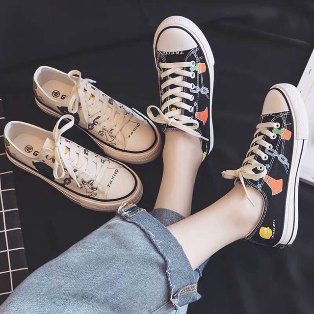 Giày thể thao thấp cổ dáng converse mắt xích
