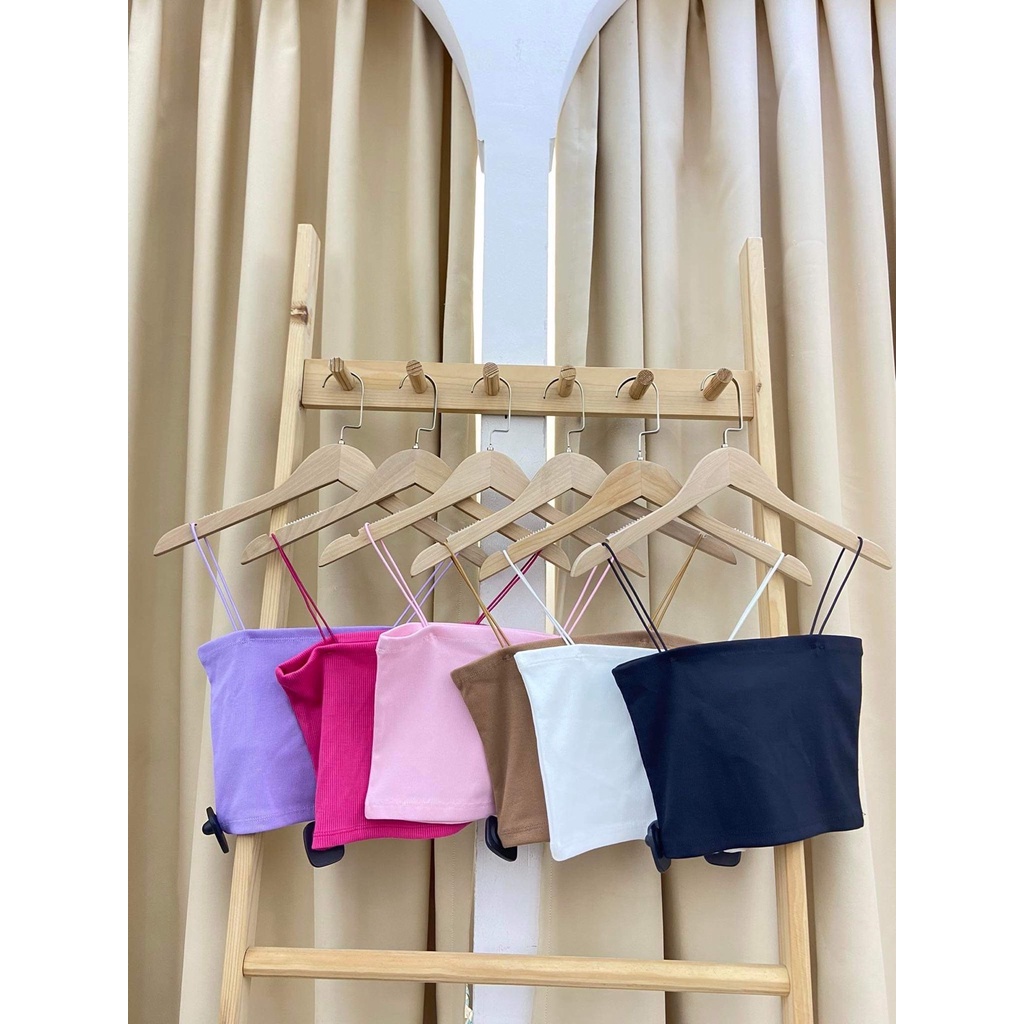 Áo hai dây trơn croptop dây mảnh nhiều màu - Surichau