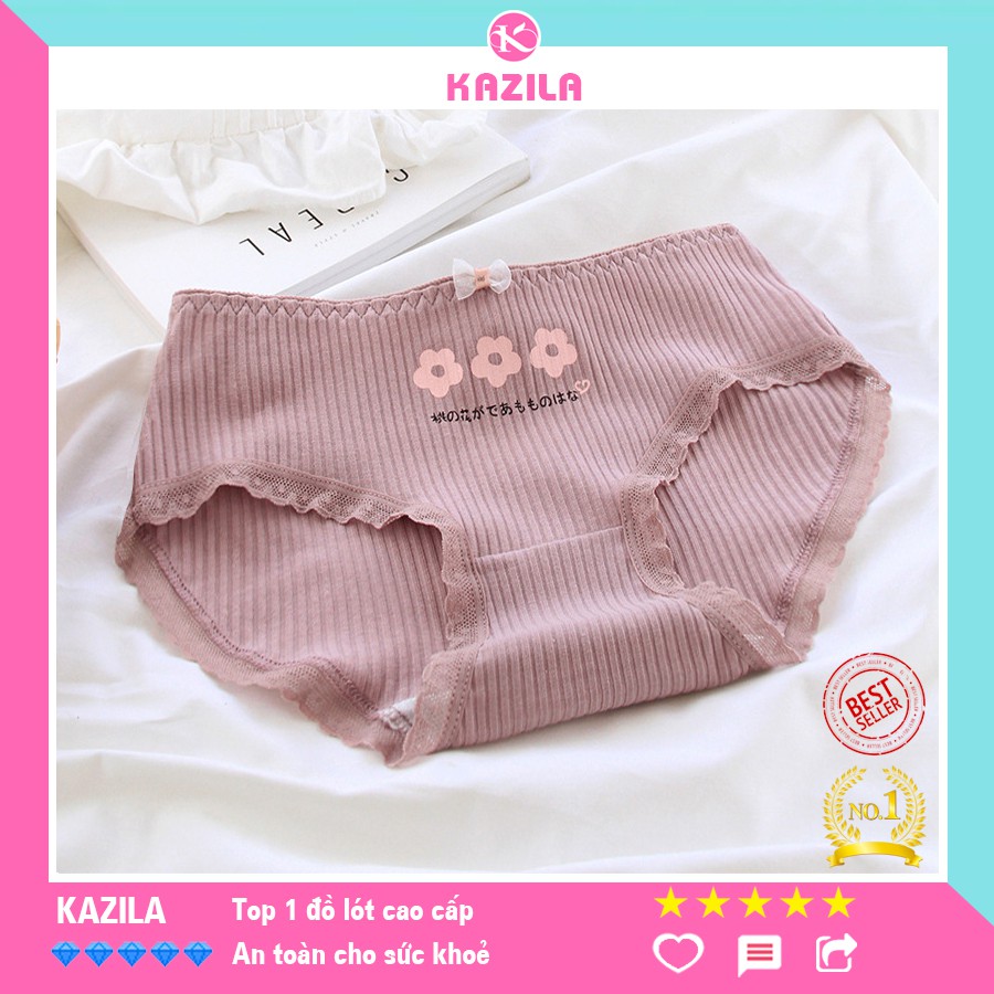 [Mã 12FASHIONSALE1 giảm 10K đơn 50K] Quần lót nữ hình quả đào dễ thương, quần lót cotton xuất Nhật Kazila QLH75