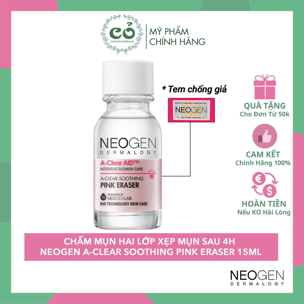 Chấm Mụn Hai Lớp Xẹp Mụn Neogen A Clear Soothing Pink Eraser 15ml