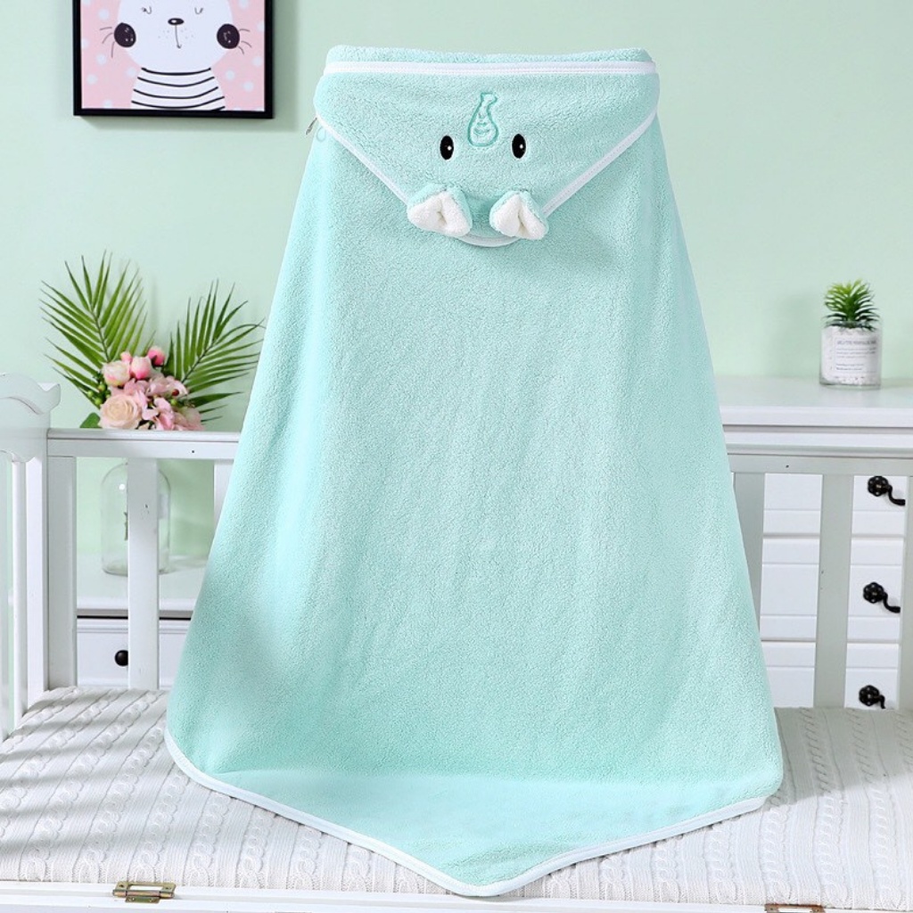 Chăn ủ cho bé sơ sinh mùa đông, khăn tắm cho bé đa năng vừa là chăn quấn vừa là khăn tắm kích thước [ 1M x 1M ]