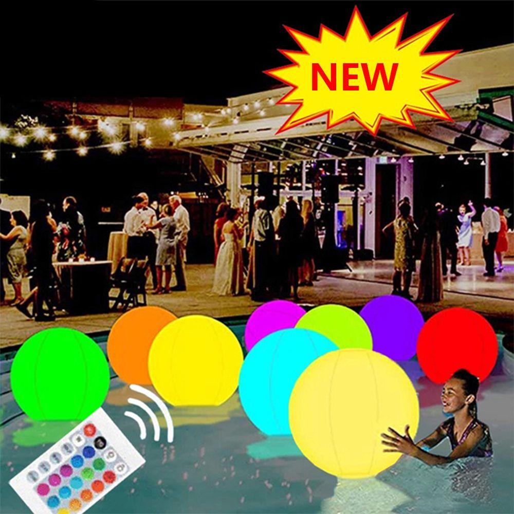 Bong Bóng PVC Bơm Hơi 40CM Phát Sáng Trang Trí Bể bơi / Sân Vườn Ngoài Trời Vui Nhộn