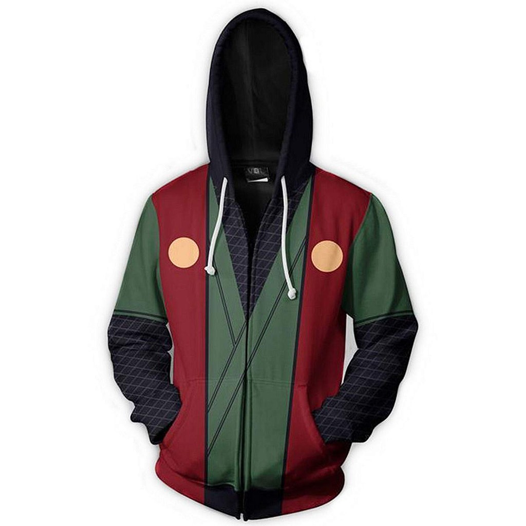 Áo khoác hoodie HUQISHA in họa tiết hoạt hình Naruto 3D thời trang cho nam nữ