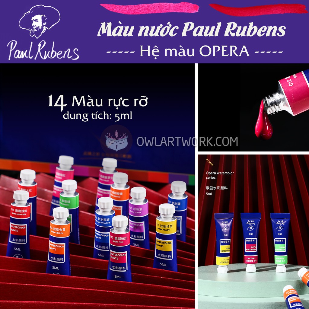 MÀU LẺ - Màu Nước Paul Rubens Hệ Màu OPERA Tuýp 5ml