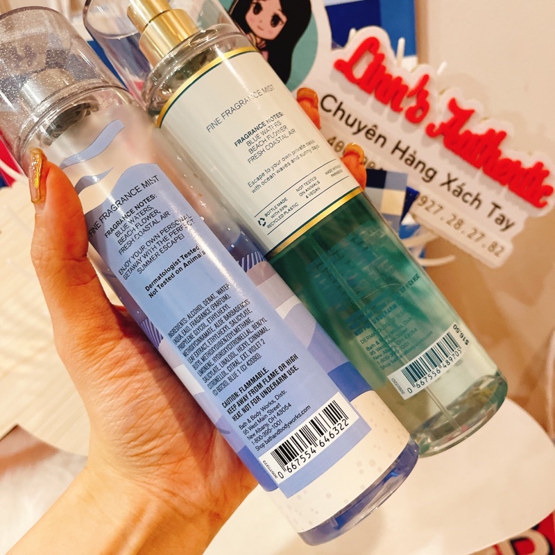 Auth_MIDNIGHT SWIM |GOLDEN OCEAN PEARL |HIBISCUS PARADISE- Xịt Thơm Body Mist Toàn Thân Bath & Body Works