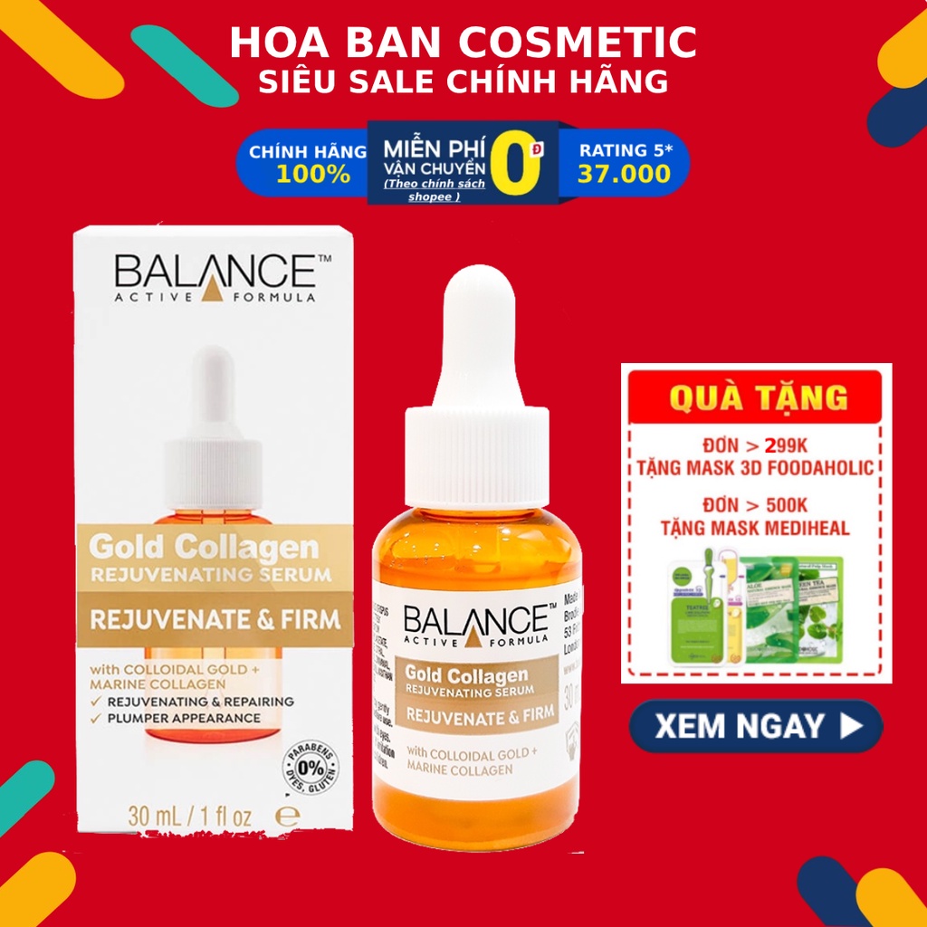 Serum Dưỡng Căng Bóng Da, Ngừa Lão Hóa Balance Gold Collagen Rejuvenating Serum 30ml