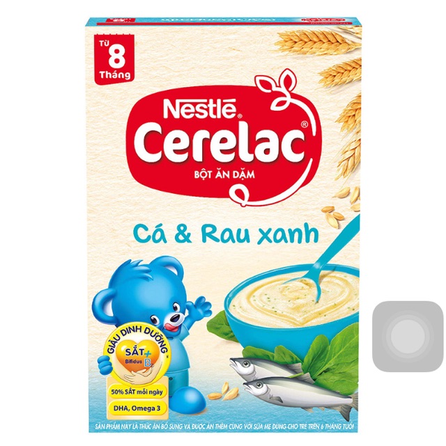 Bột ăn dặm nestly cerelac cá &amp; rau xanh mẫu mới date 23