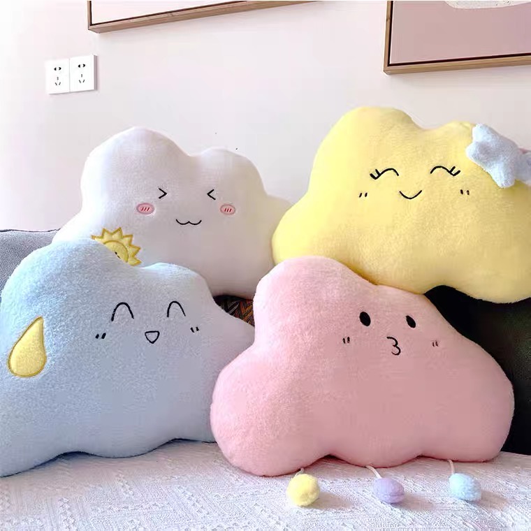 ☁☁Đám mây đầy màu sắc đáng yêu Plushie Gối Mềm mại Trang trí dễ thương Bầu trời Đám mây Đệm Búp bê Nhồi bông