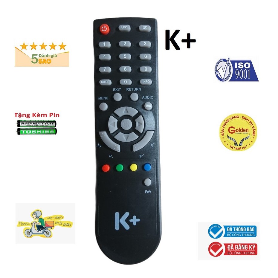 Điều khiển đầu thu K+,Remote điều khiển đầu thu K+ đời cũ