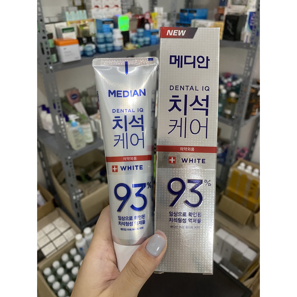 Kem đánh răng Hàn Quốc Median Dental  IQ 93% 120g hỗ trợ làm trắng bảo vệ men răng Mya Cosmetic