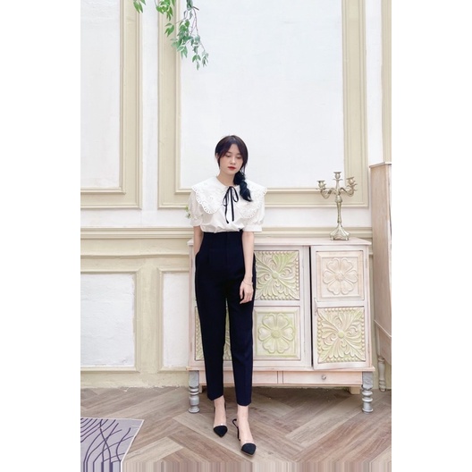 Quần vải baggy cạp xếp cao cấp hàng thiết kế 6SIX closet