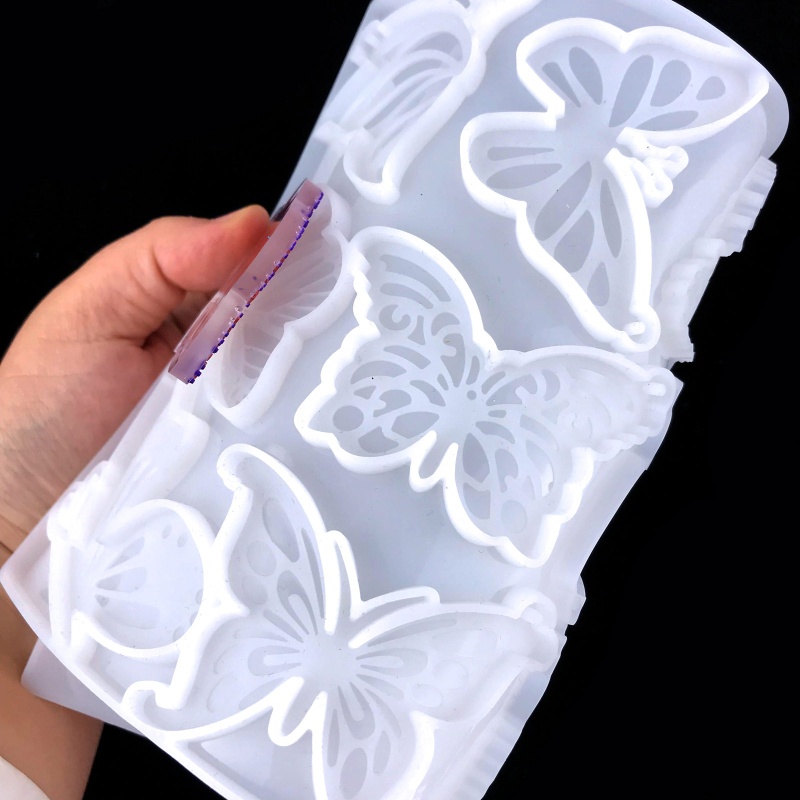 Khuôn Làm Móc Khóa Bằng Nhựa Resin Hình Bướm DIY