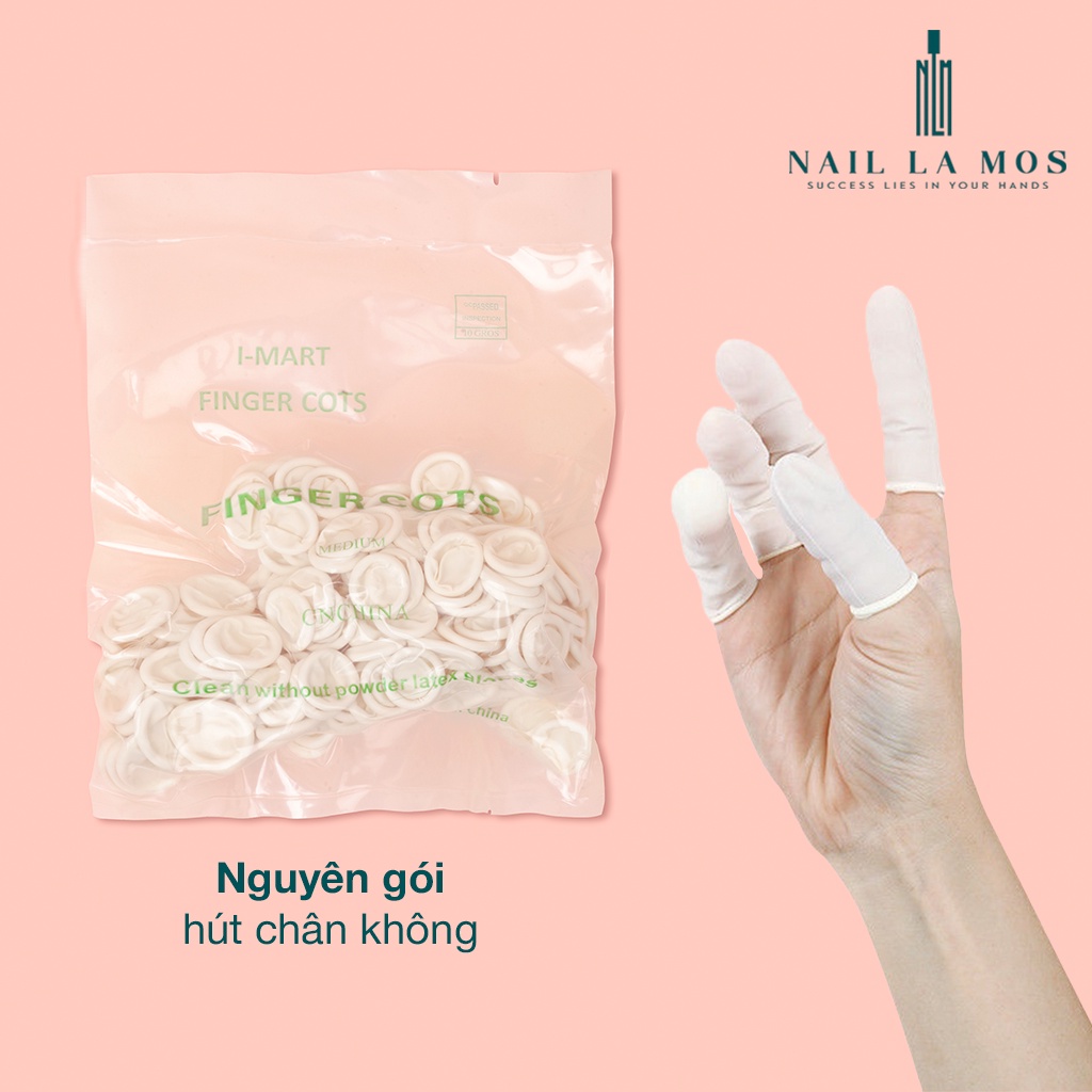 Set 200 bao ngón tay cao su làm nail và phun xăm thẩm mỹ chuyên dụng