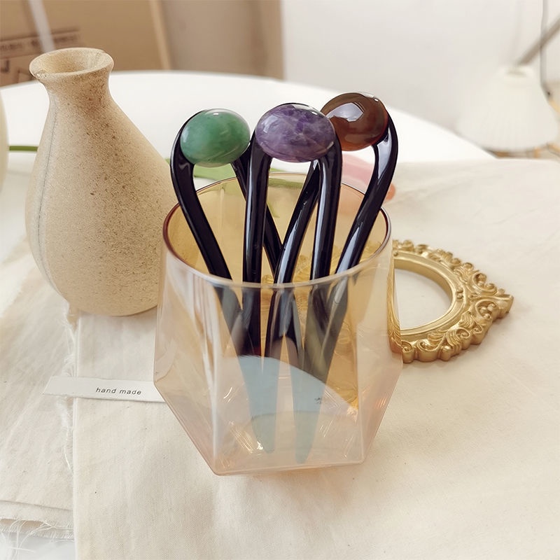 Kẹp Tóc Đính Bóng Tròn Thiết Kế Đơn Giản Thời Trang Cho Nữ