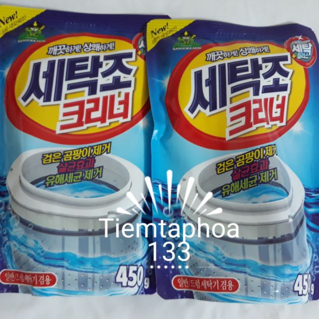 Combo 2 gói bột vệ sinh lồng máy giặt của Hàn Quốc 450gr/gói