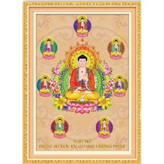 Tranh đính đá Thất Phật Lg1496 (50x70) chưa đính