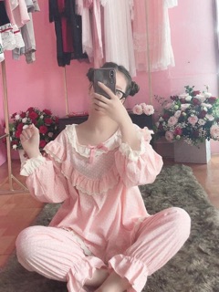 Bộ ngủ bèo phối ren tiểu thư (💕có clip và hình thật)