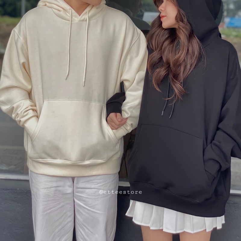Áo hoodie ET.TEE vải nỉ lót lót da cá đủ màu freesize trơn Muah A1881 | BigBuy360 - bigbuy360.vn